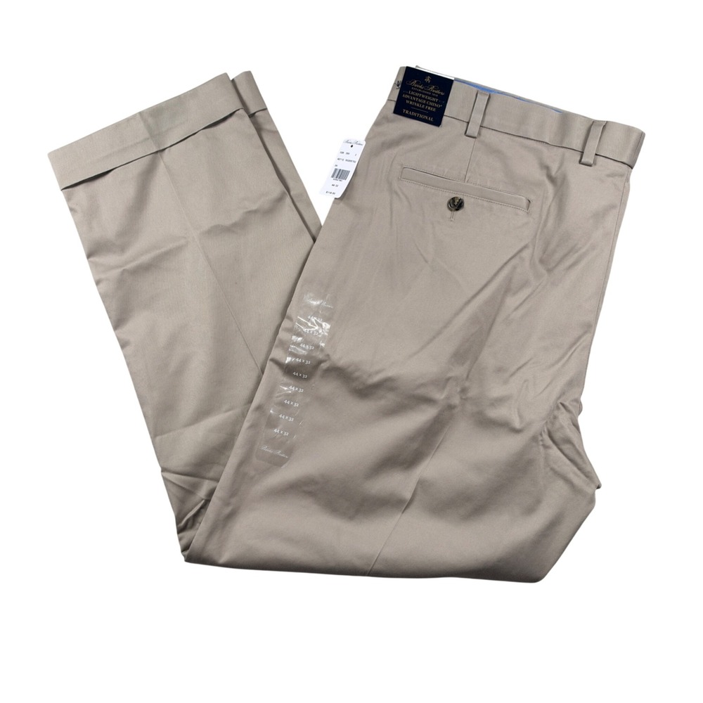 Brooks Brothers Chino Pants Mens 44x32 Khaki Lightweight Advantage Wrinkle Free